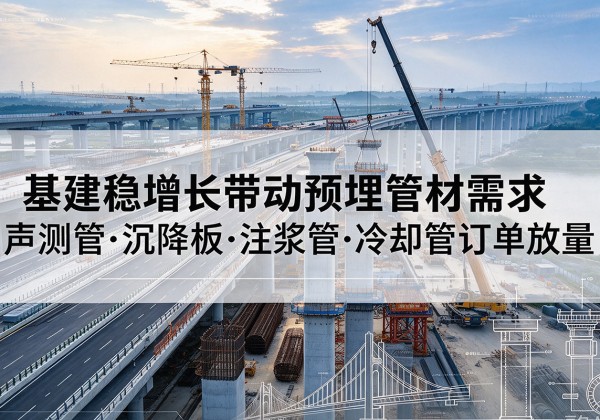 安塞基建稳增长带动预埋监测管材需求，声测管、沉降板、注浆管订单持续放量